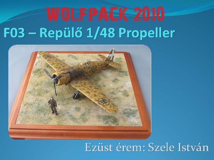 F 03 – Repülő 1/48 Propeller Ezüst érem: Szele István 