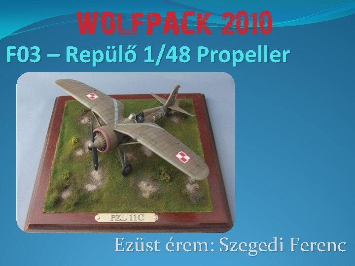 F 03 – Repülő 1/48 Propeller Ezüst érem: Szegedi Ferenc 