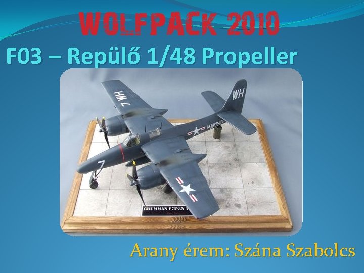 F 03 – Repülő 1/48 Propeller Arany érem: Szána Szabolcs 