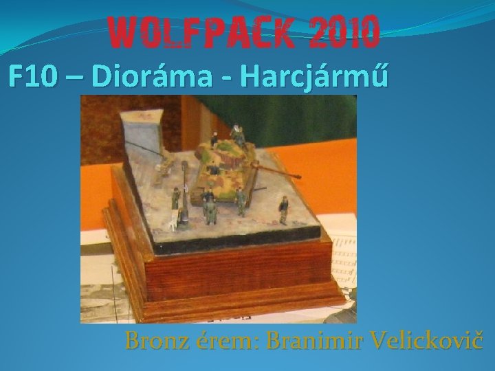 F 10 – Dioráma - Harcjármű Bronz érem: Branimir Velickovič 