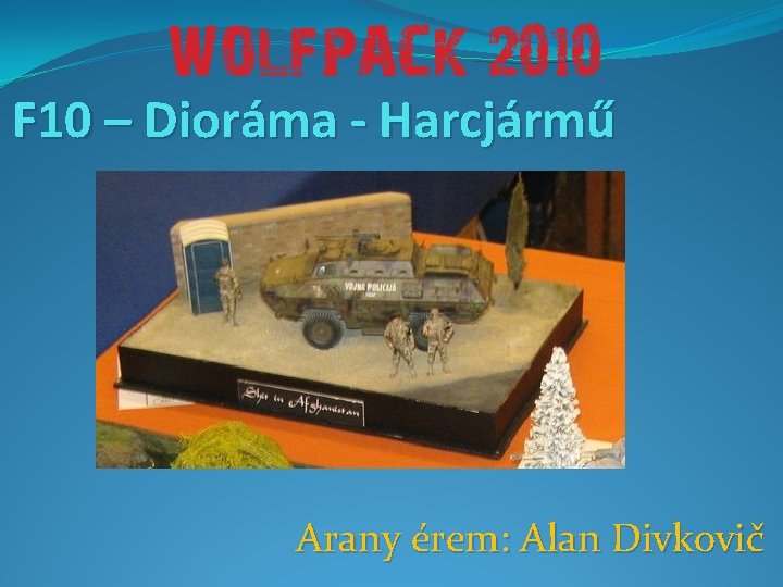 F 10 – Dioráma - Harcjármű Arany érem: Alan Divkovič 