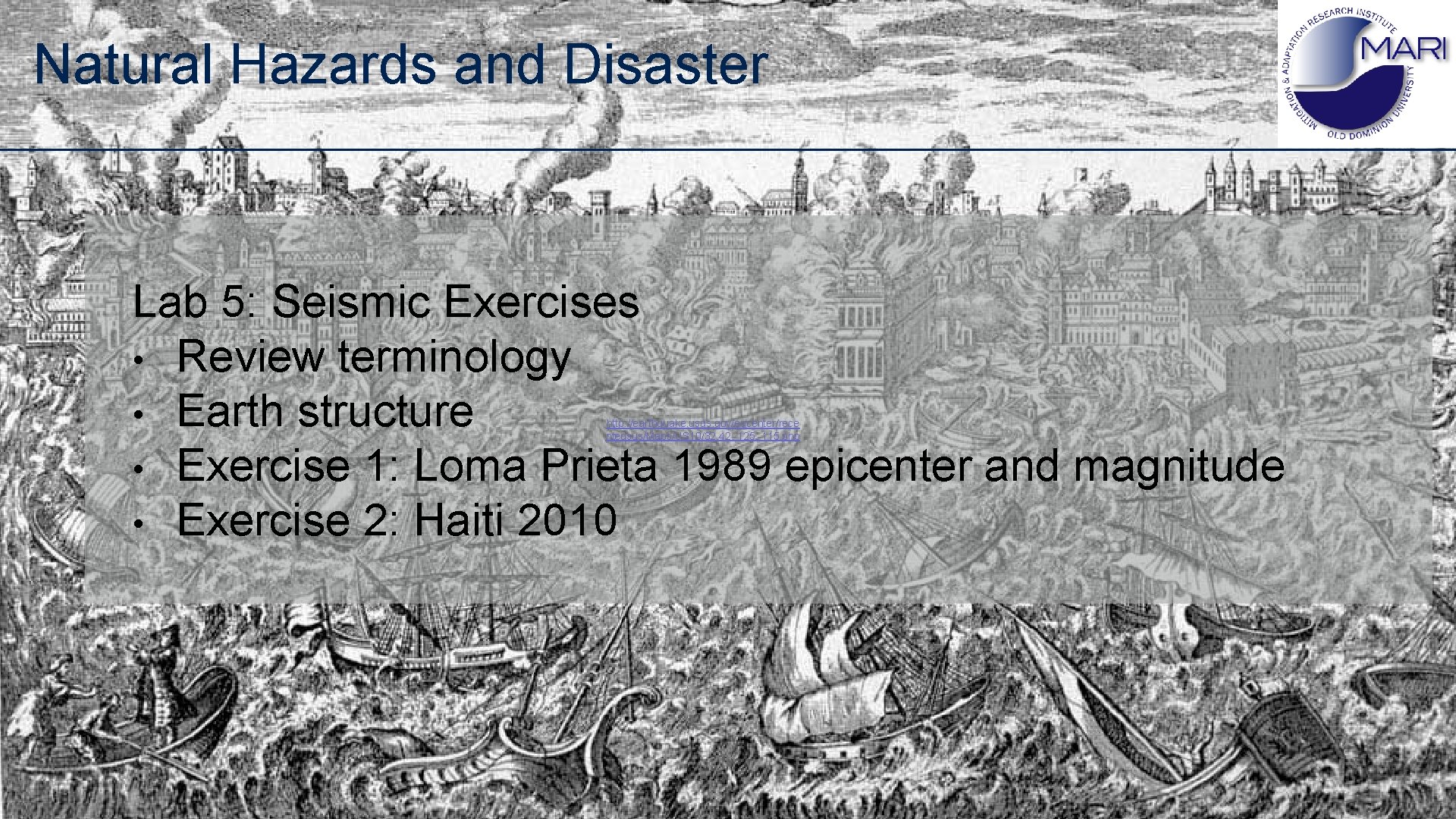 Natural Hazards and Disaster Lab 5: Seismic Exercises • Review terminology • Earth structure