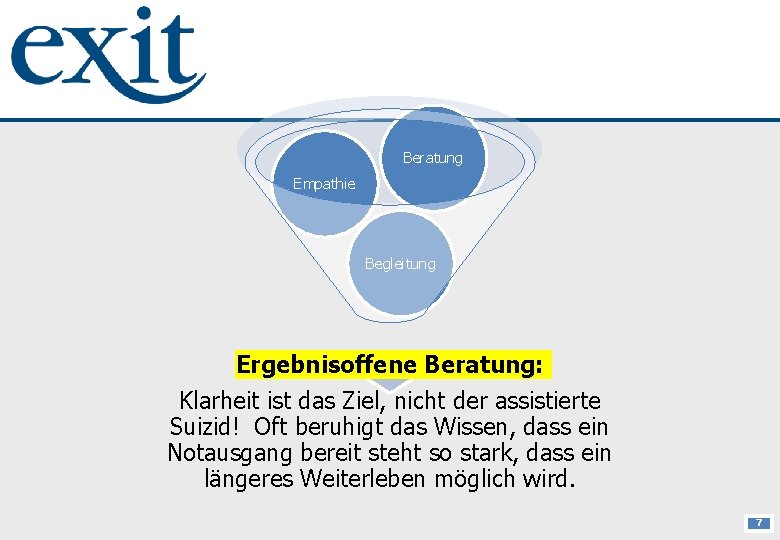 Beratung Empathie Begleitung Ergebnisoffene Beratung: Klarheit ist das Ziel, nicht der assistierte Suizid! Oft