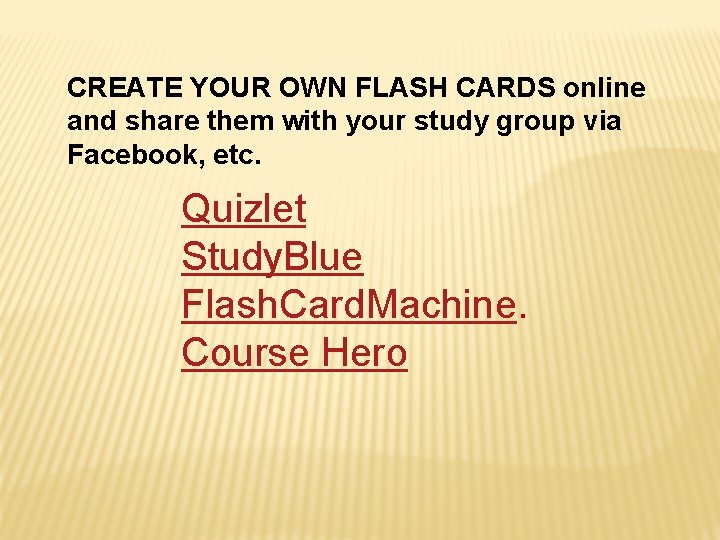 CREATE YOUR OWN FLASH CARDS online and share them with your study group via