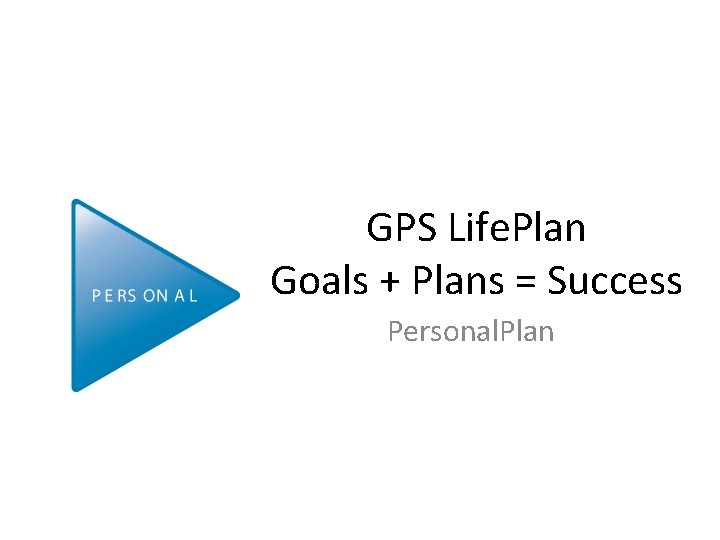 GPS Life. Plan Goals + Plans = Success Personal. Plan GPS Life. Plan Goals + Plans = Success Personal. Plan