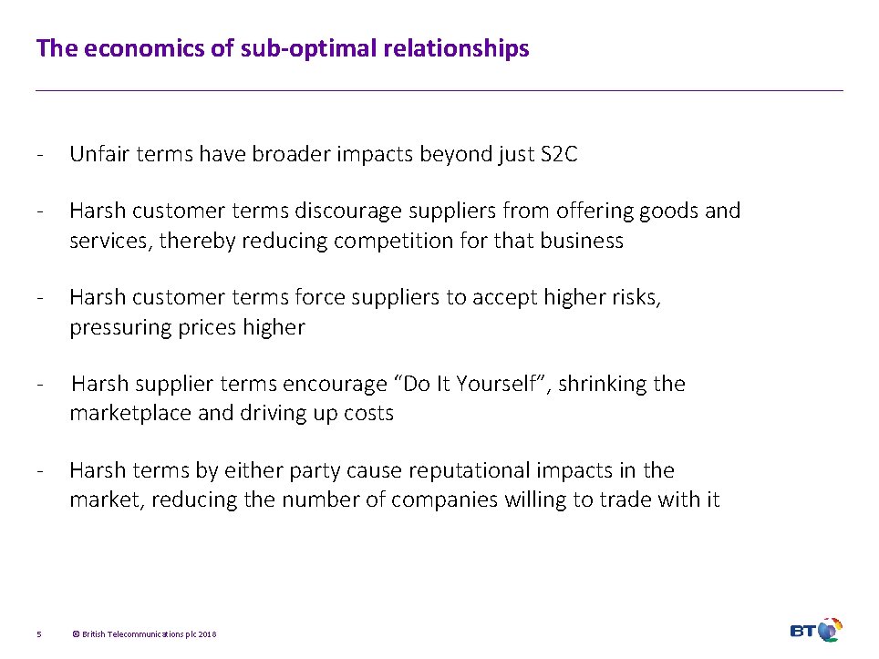 The economics of sub-optimal relationships - Unfair terms have broader impacts beyond just S