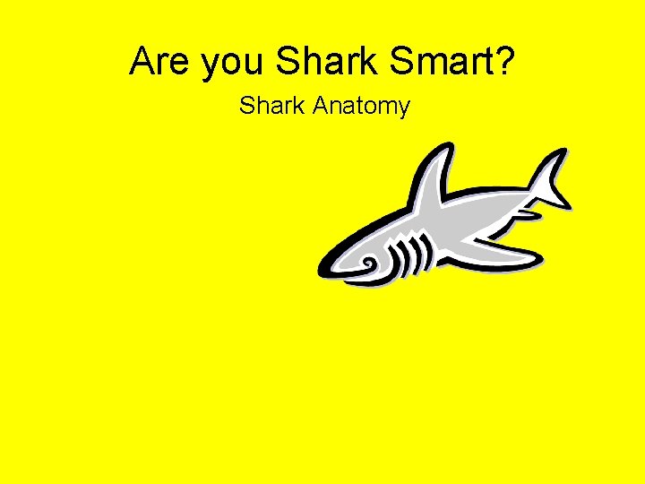 Are you Shark Smart? Shark Anatomy 