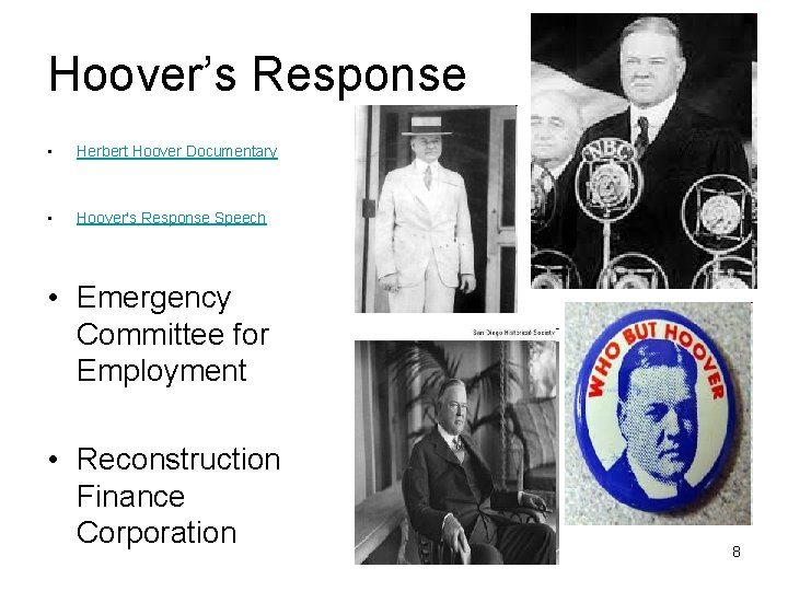 Hoover’s Response • Herbert Hoover Documentary • Hoover's Response Speech • Emergency Committee for