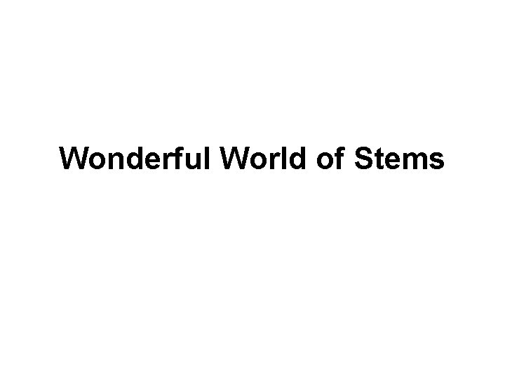 Wonderful World of Stems 