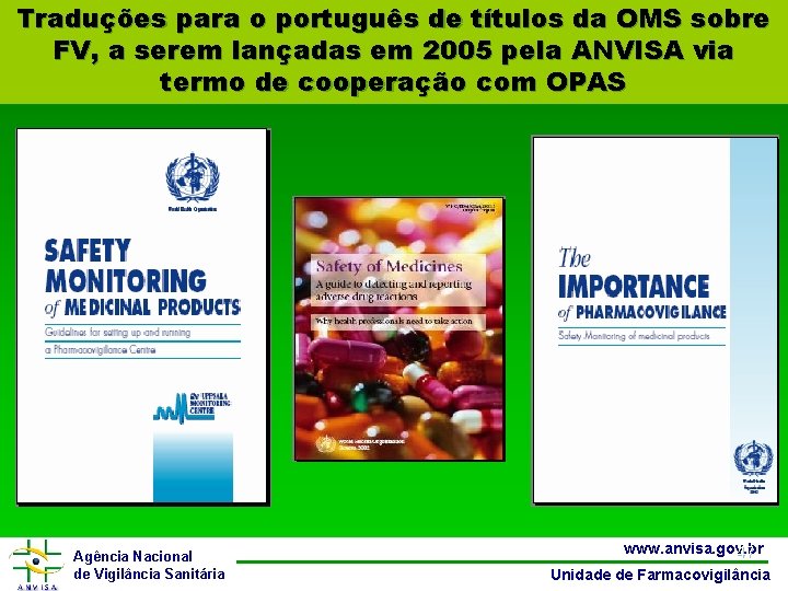 Traduções para o português de títulos da OMS sobre FV, a serem lançadas em