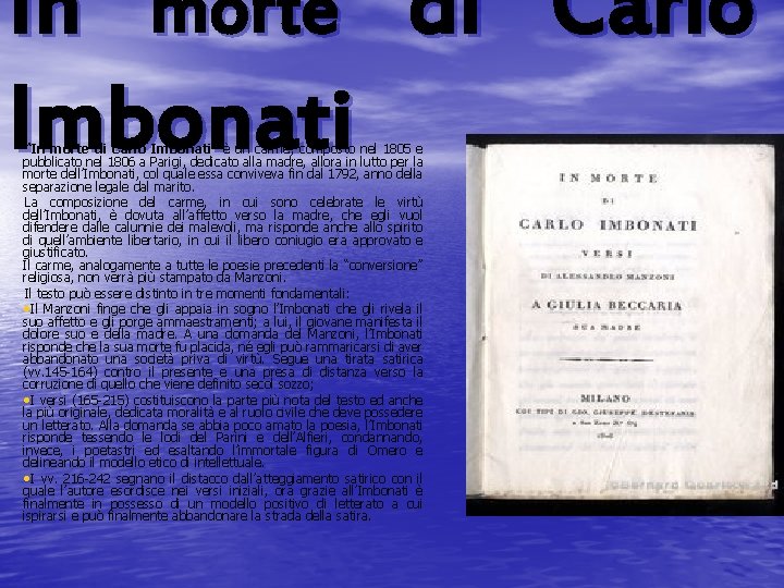 In morte di Carlo Imbonati “In morte di Carlo Imbonati” è un carme, composto