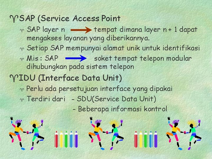 ^SAP (Service Access Point ^ ^ ^ SAP layer n tempat dimana layer n