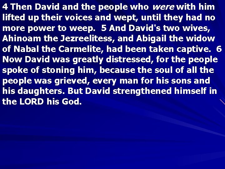4 Then David and the people who were with him lifted up their voices