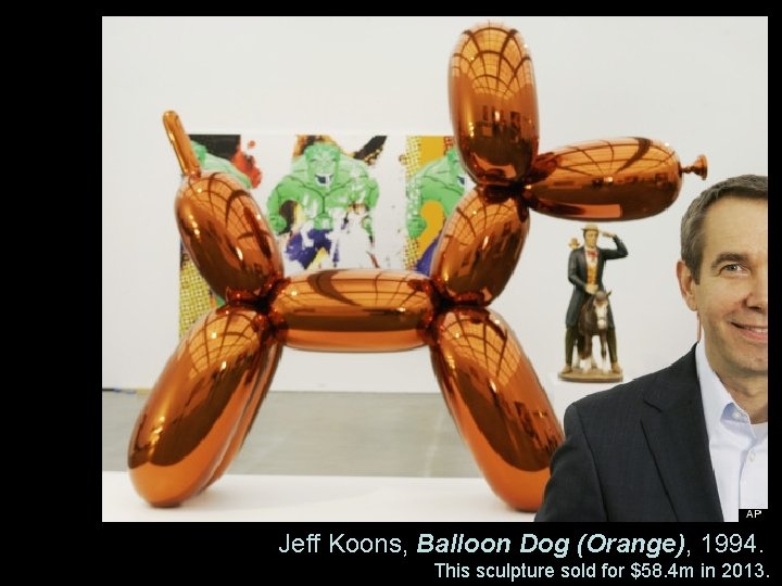 Jeff Koons, Balloon Dog (Orange), 1994. This sculpture sold for $58. 4 m in