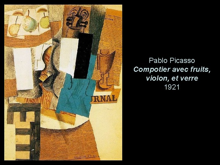 Pablo Picasso Compotier avec fruits, violon, et verre 1921 