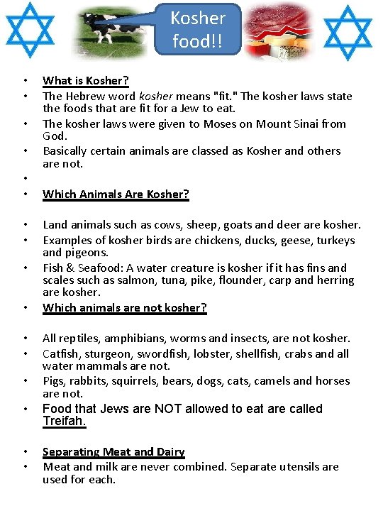 Kosher food!! • • • • What is Kosher? The Hebrew word kosher means
