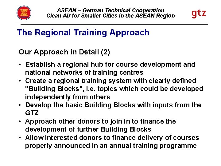 ASEAN – German Technical Cooperation Clean Air for Smaller Cities in the ASEAN Region