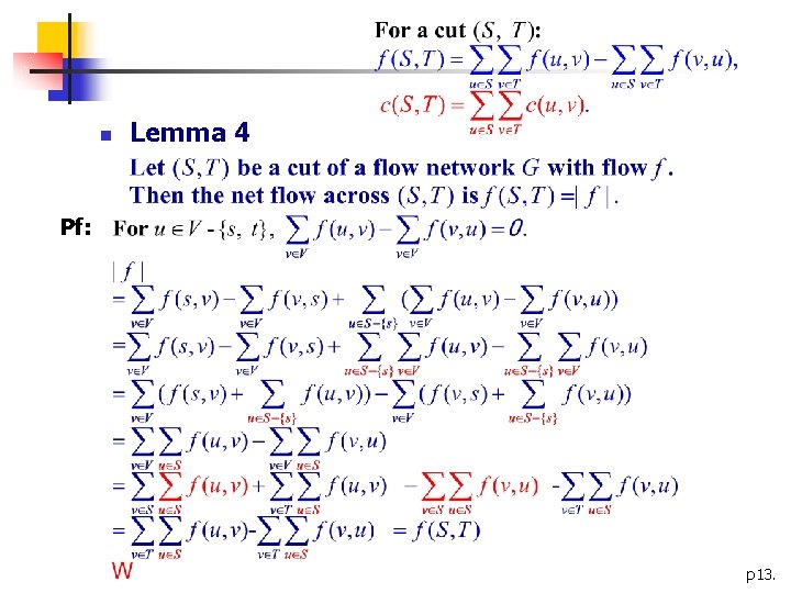 n Lemma 4 Pf: p 13. 