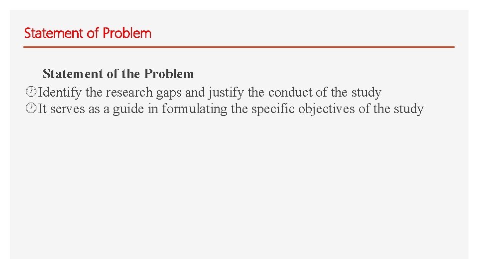 Statement of Problem Statement of the Problem Identify the research gaps and justify the