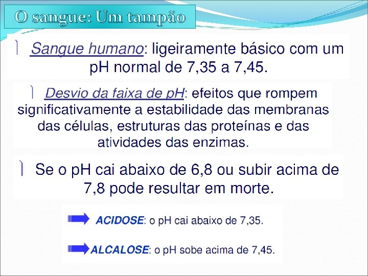 O sangue: Um tampão 