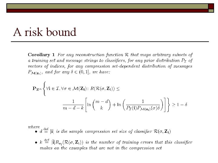 A risk bound 