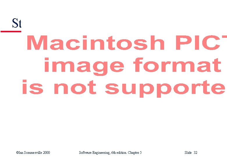 Structured presentation ©Ian Sommerville 2000 Software Engineering, 6 th edition. Chapter 5 Slide 32