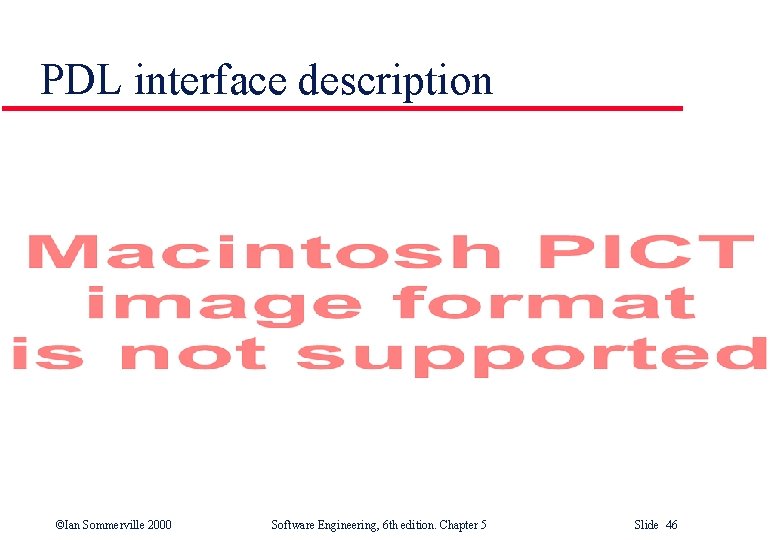 PDL interface description ©Ian Sommerville 2000 Software Engineering, 6 th edition. Chapter 5 Slide