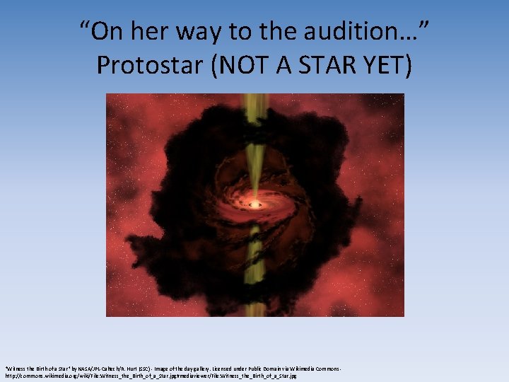“On her way to the audition…” Protostar (NOT A STAR YET) "Witness the Birth