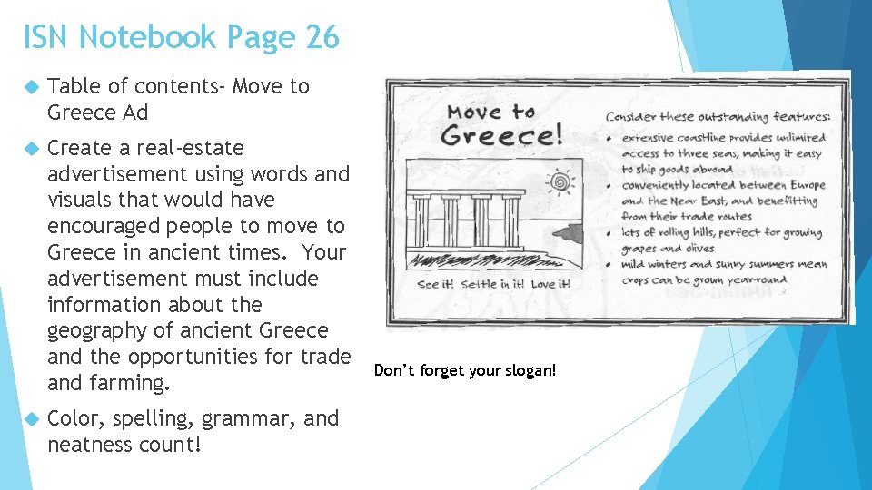 ISN Notebook Page 26 Table of contents- Move to Greece Ad Create a real-estate ISN Notebook Page 26 Table of contents- Move to Greece Ad Create a real-estate