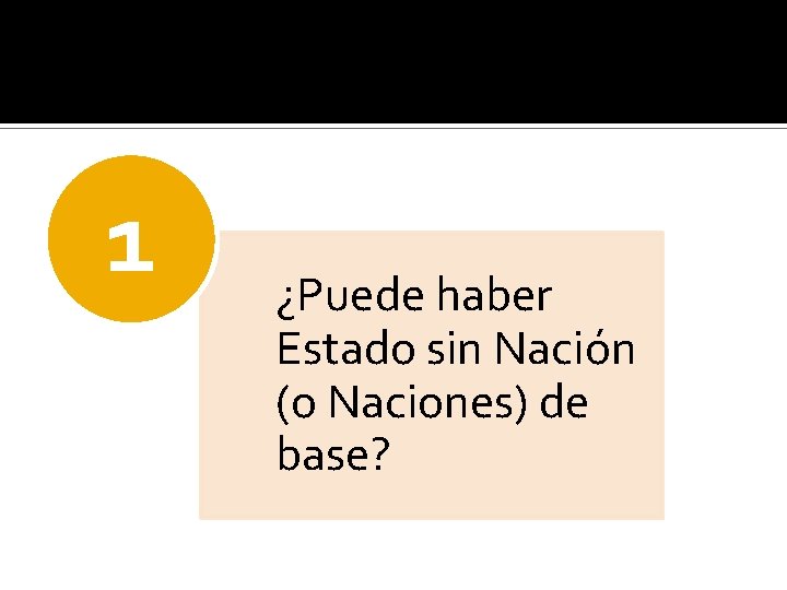 1 ¿Puede haber Estado sin Nación (o Naciones) de base? 