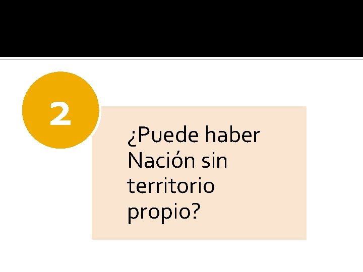 2 ¿Puede haber Nación sin territorio propio? 