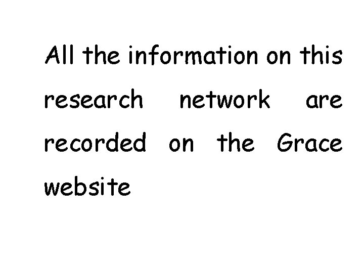 All the information on this research network are recorded on the Grace website 