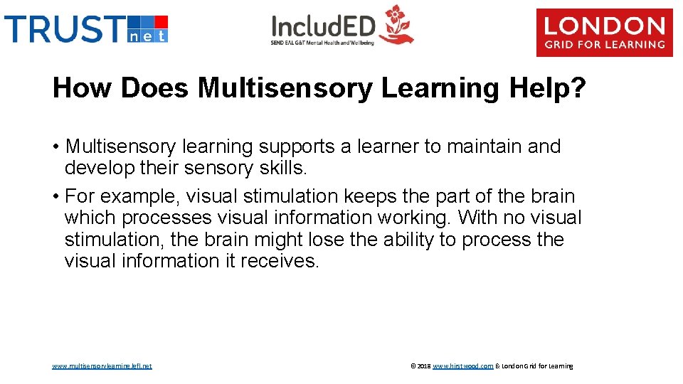 1 The Senses and Multisensory Learning The Importance