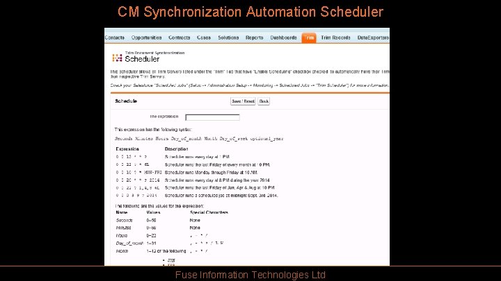 CM Synchronization Automation Scheduler Fuse Information Technologies Ltd 