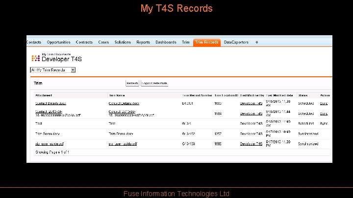 My T 4 S Records Fuse Information Technologies Ltd 