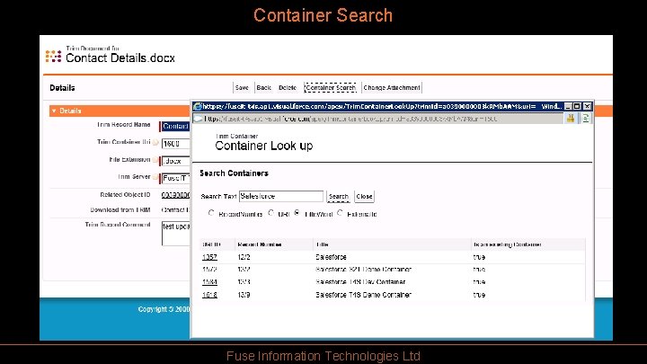 Container Search Fuse Information Technologies Ltd 