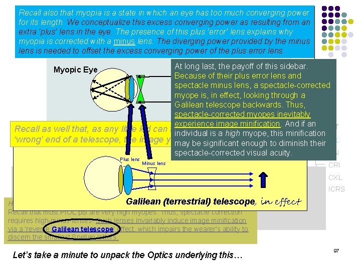 Intraocular Refractive Surgery Recall also that myopia is a state in which an eye