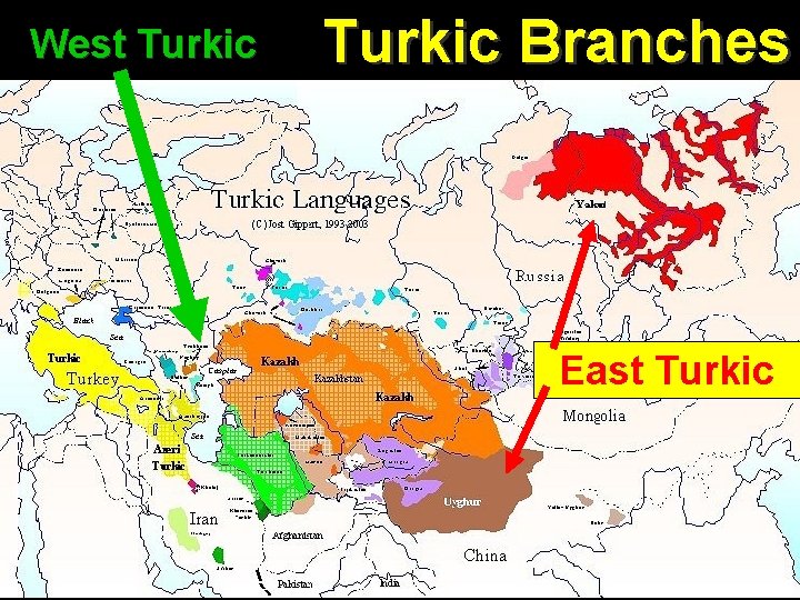 West Turkic Branches East Turkic 