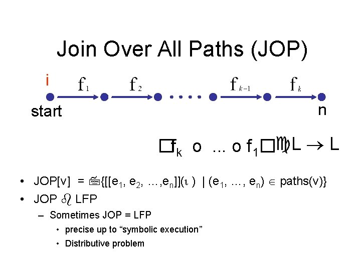 Join Over All Paths (JOP) i n start �fk o. . . o f