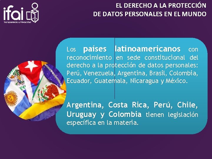 EL DERECHO A LA PROTECCIÓN DE DATOS PERSONALES EN EL MUNDO Los países latinoamericanos