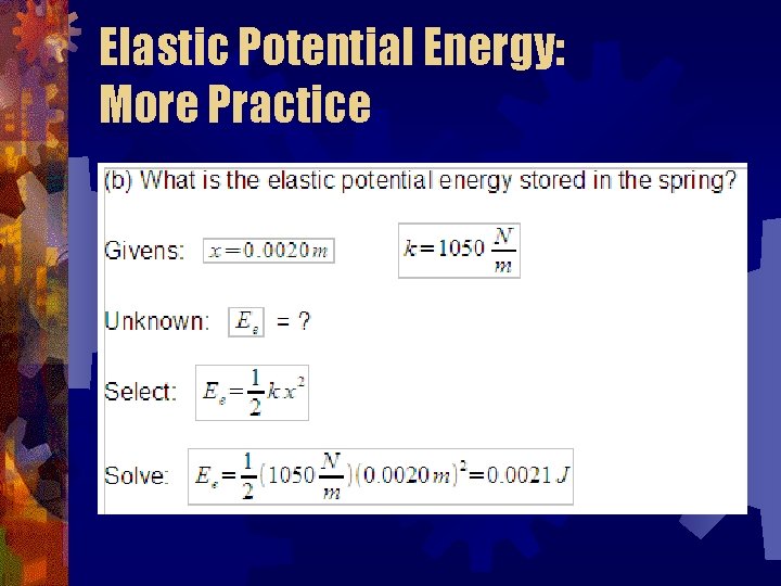 Elastic Potential Energy: More Practice 