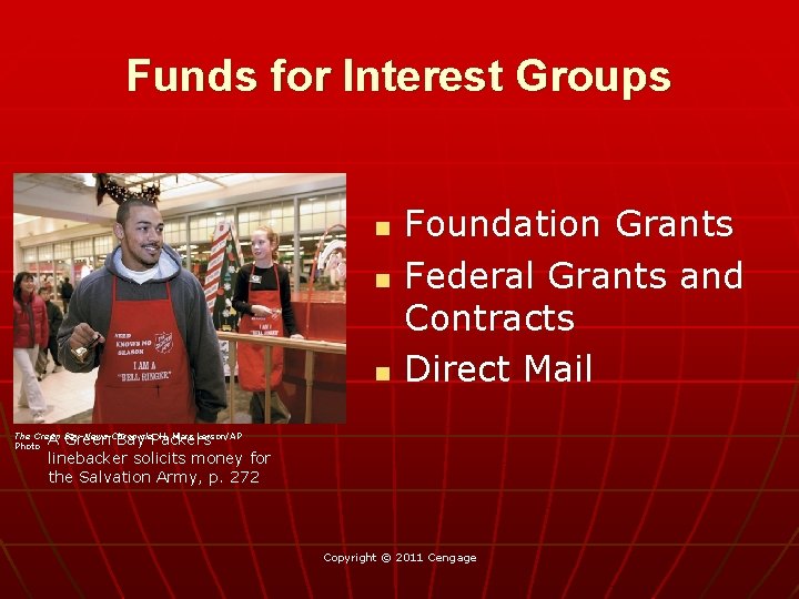 Funds for Interest Groups n n n Foundation Grants Federal Grants and Contracts Direct