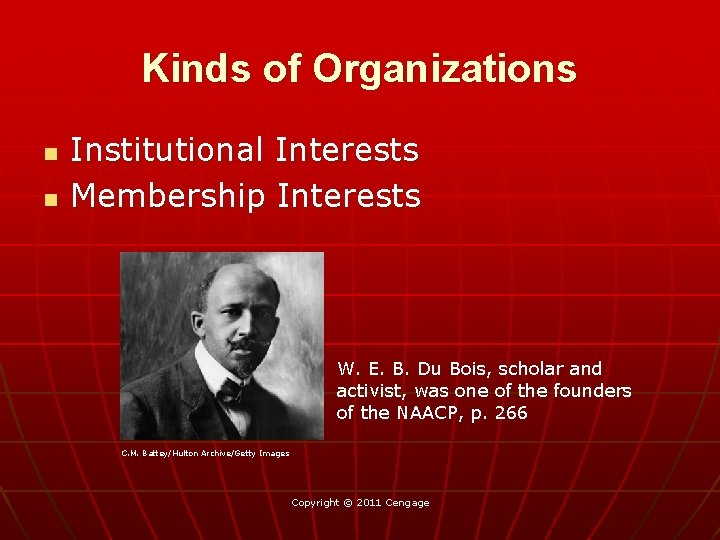 Kinds of Organizations n n Institutional Interests Membership Interests W. E. B. Du Bois,