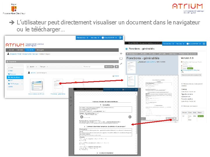  L’utilisateur peut directement visualiser un document dans le navigateur ou le télécharger… 