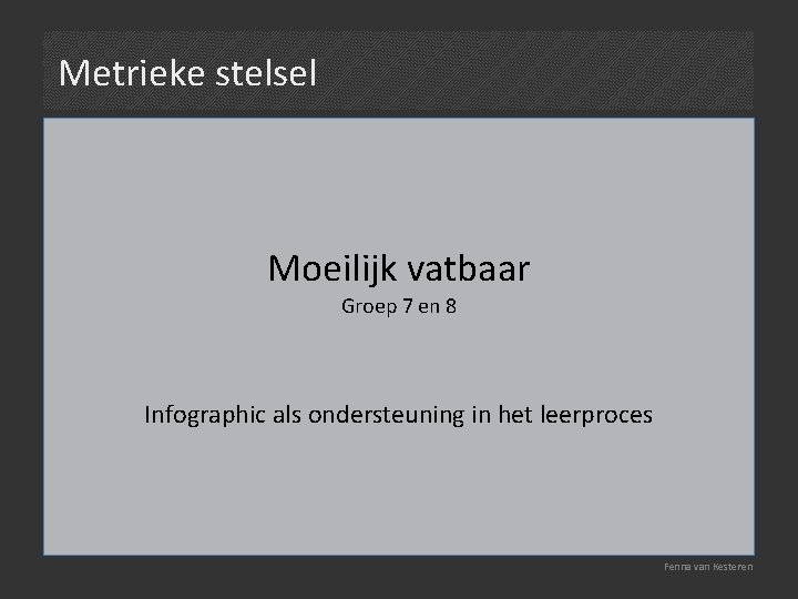 Metrieke stelsel Moeilijk vatbaar Groep 7 en 8 Infographic als ondersteuning in het leerproces