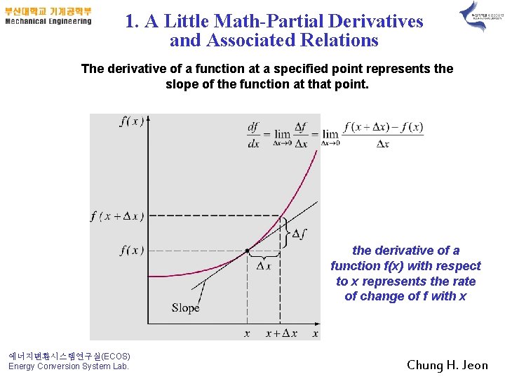 1. A Little Math-Partial Derivatives and Associated Relations The derivative of a function at