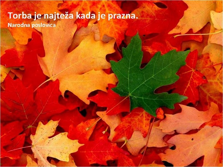 Torba je najteža kada je prazna. Narodna poslovica 