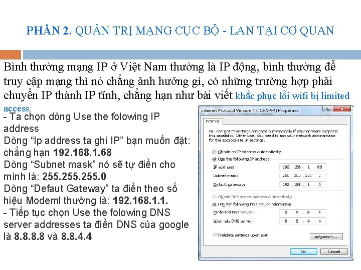 PHẦN 2. QUẢN TRỊ MẠNG CỤC BỘ - LAN TẠI CƠ QUAN Bình thường