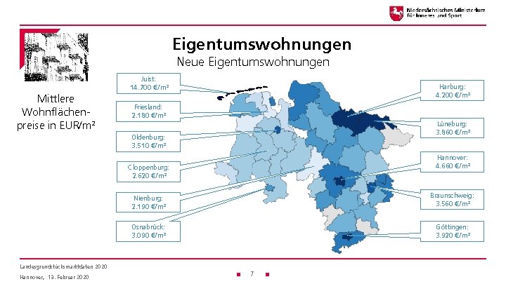 Eigentumswohnungen Neue Eigentumswohnungen Juist: 14. 700 €/m² Mittlere Wohnflächenpreise in EUR/m² Harburg: 4. 200