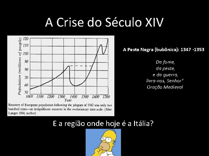 A Crise do Século XIV A Peste Negra (bubônica): 1347 -1353 Da fome, da A Crise do Século XIV A Peste Negra (bubônica): 1347 -1353 Da fome, da